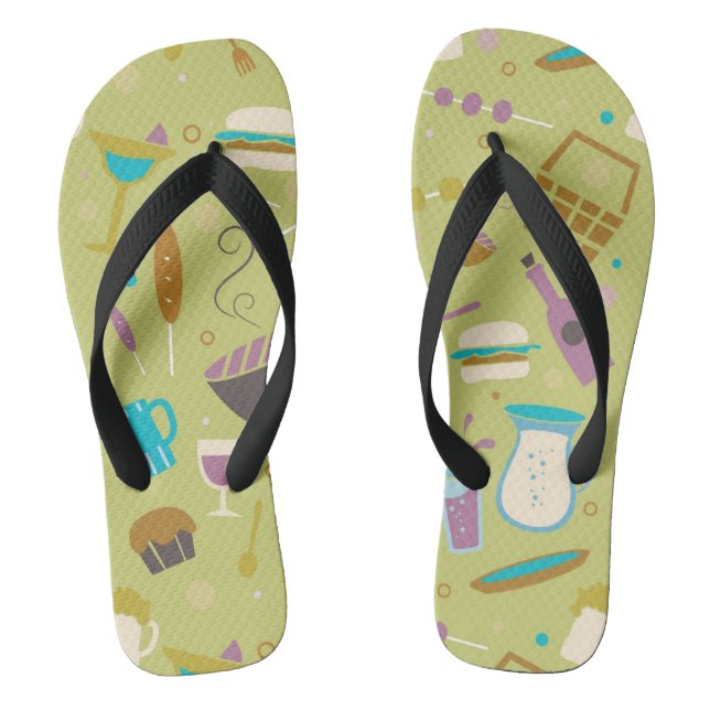 Barbecue Pattern Thongs (Footbed)
