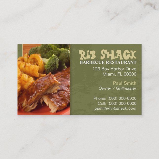 Barbecue Restaurant Business Card (Front)