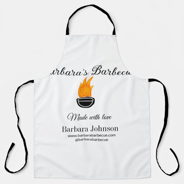 Barbecue restaurant kitchen social media website n apron (Front)