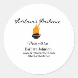 Barbecue restaurant kitchen social media website n classic round sticker