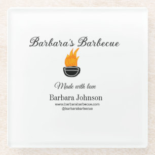 Barbecue restaurant kitchen social media website n glass coaster