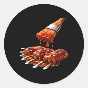 Barbecue Sauce Master Grill on Design Classic Round Sticker
