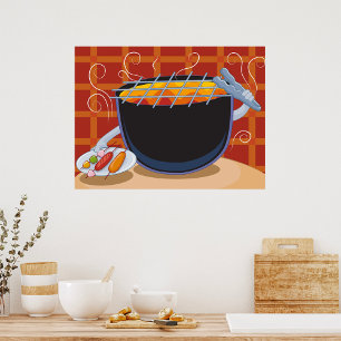 Barbecue Serving Food Poster