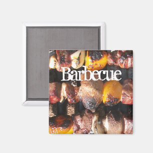 Barbecue Skewers on Grill Magnet