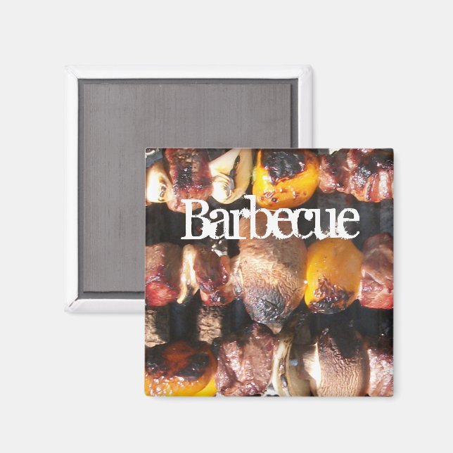 Barbecue Skewers on Grill Magnet (Front/Back)