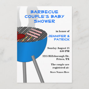 Barbecue Themed Couple's Baby Shower Invitation