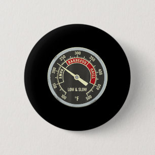 Barbecue Thermometer Smoky Barbecue Grill Low Slow 6 Cm Round Badge