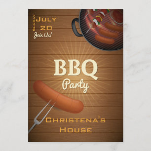 Barbecue Time BBQ Party Invitation