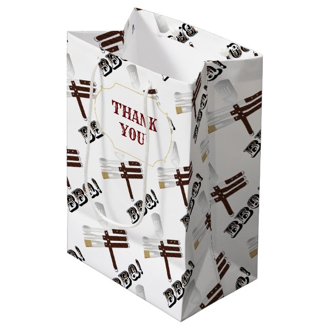 Barbecue Utensils Medium Gift Bag (Front Angled)
