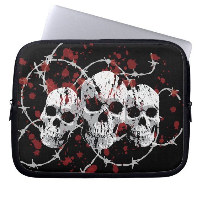 Barbed Skull Laptop Sleeve (Front)