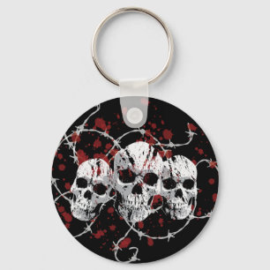 Barbed Skulls Keychain