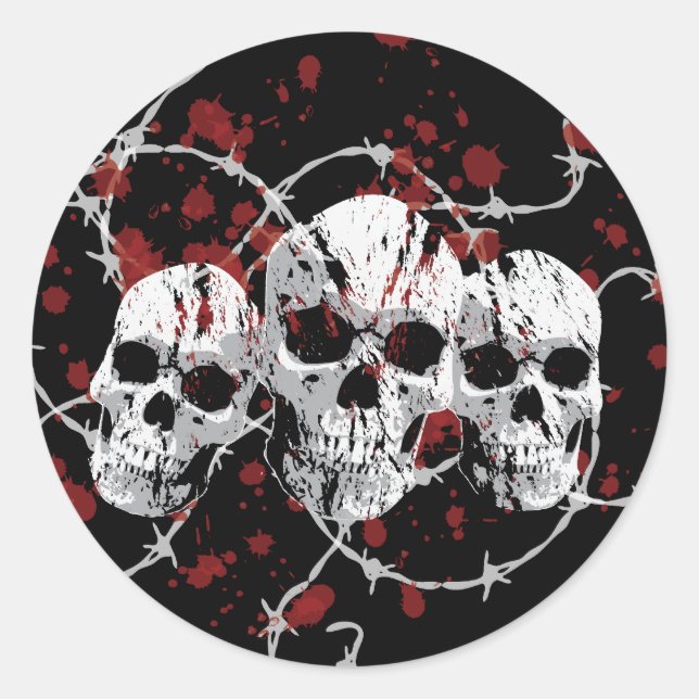 Barbed Skulls Stickers (Front)