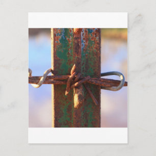 Barbed Wire and Rust Cross Postcard