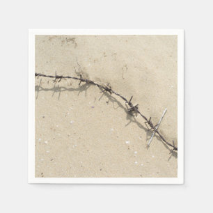 Barbed wire and sand napkin