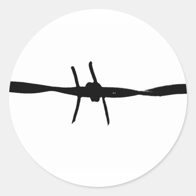 barbed wire classic round sticker (Front)