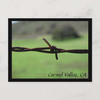 Barbed Wire Fence Carmel Valley, CA Postcard