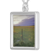 Barbed Wire Fenceline in northeastern Montana Silver Plated Necklace (Front Right)