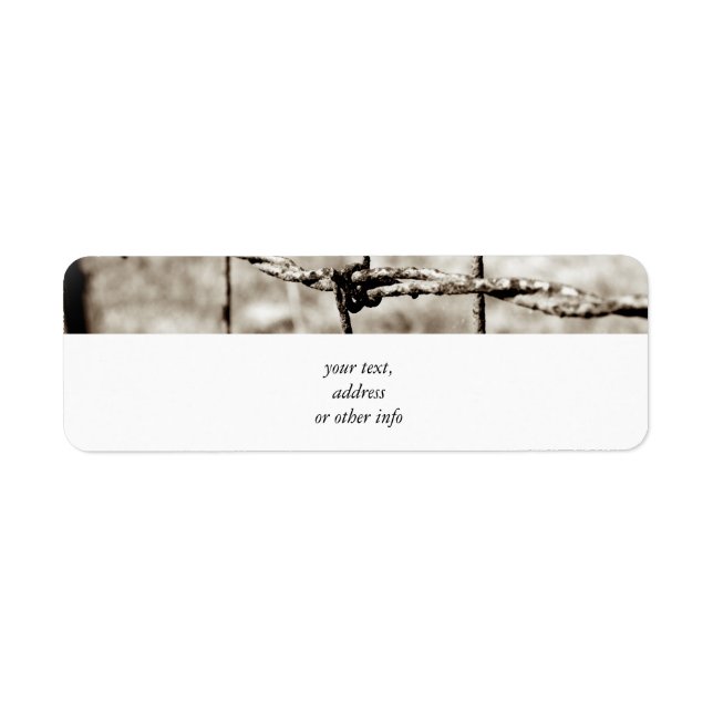 Barbed Wire Fencing (Sepia) Return Address Label (Front)