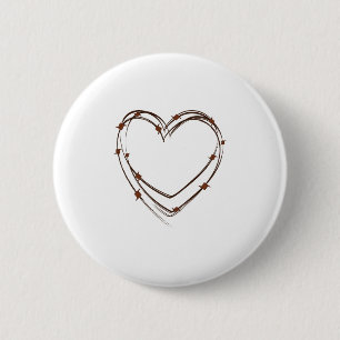 Barbed Wire Heart 6 Cm Round Badge