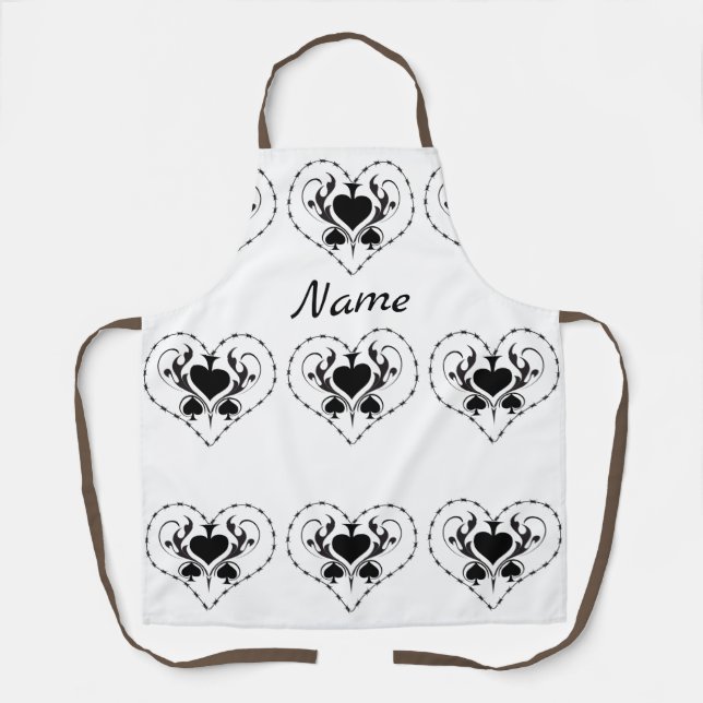 Barbed Wire Heart Black Spades Thunder_Cove  Apron (Front)