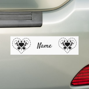 Barbed Wire Heart Black Spades Thunder_Cove Bumper Sticker