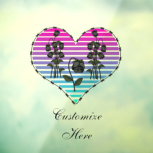 Barbed Wire Heart Wilted Black Roses Thunder_Cove