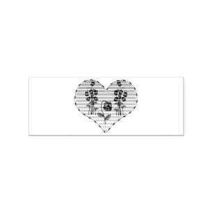 Barbed Wire Heart Wilted Black Roses Thunder_Cove Rubber Stamp