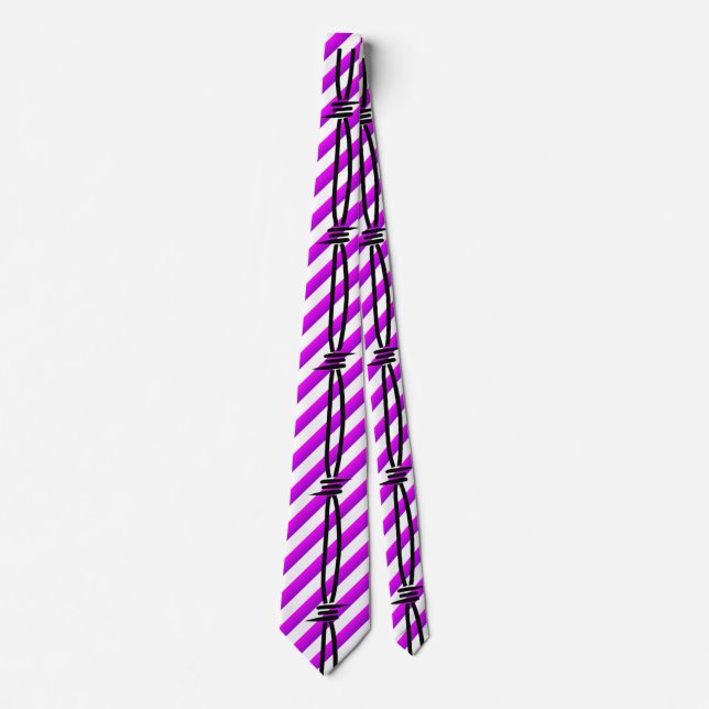 Barbed Wire on Purple Stripes 2 Tie (Front)