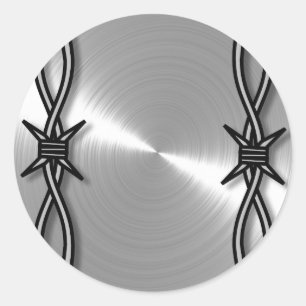 Barbed wire pattern classic round sticker