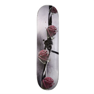 Barbed wired roses skateboard