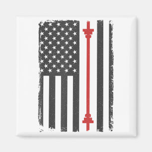 Barbell American Flag Gym Workout Tee Usa Motivati Magnet