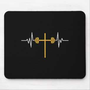 Barbell Cross Dumbbell Jesus Funny Christian Worko Mouse Pad