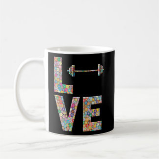 Barbell Gym Workout Love Flowers  Coffee Mug