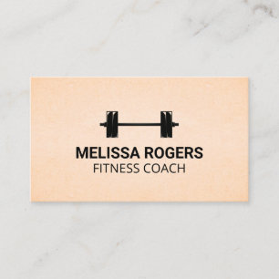 Barbell Icon   Textured Paper Background Appointment Card