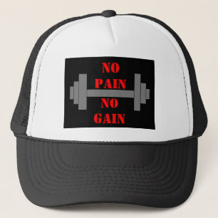 barbell NO PAIN NO GAIN Trucker Hat