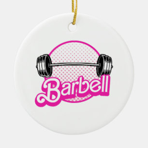 Barbell - pink ceramic ornament