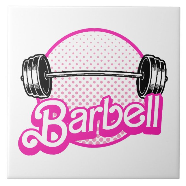 Barbell - pink ceramic tile (Front)