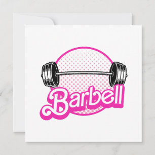 Barbell - pink invitation