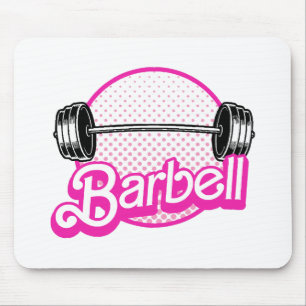 Barbell - pink mouse pad