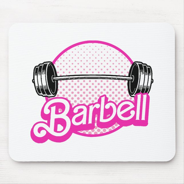 Barbell - pink mouse pad (Front)