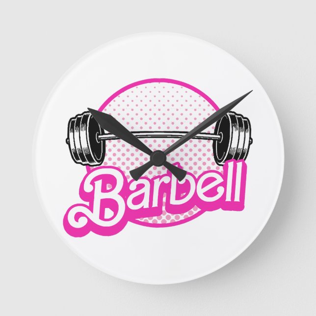 Barbell - pink round clock (Front)