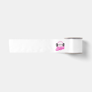 Barbell - pink satin ribbon