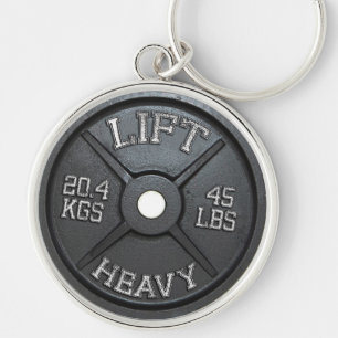 Barbell Plate - Lift Heavy Key Ring