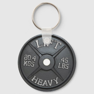 Barbell Plate - Lift Heavy Key Ring