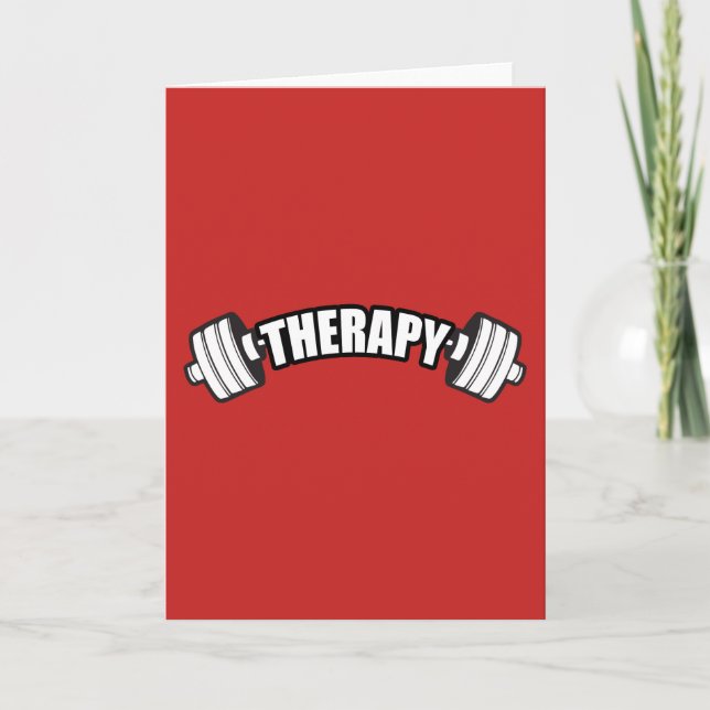 Barbell - THERAPY - Workout Inspirational Card (Front)