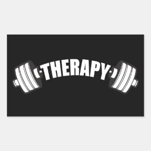 Barbell - THERAPY - Workout Inspirational Rectangular Sticker