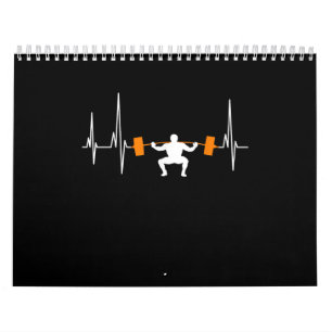 Barbell Weightlifting Heartbeat Bodybuilding Calendar