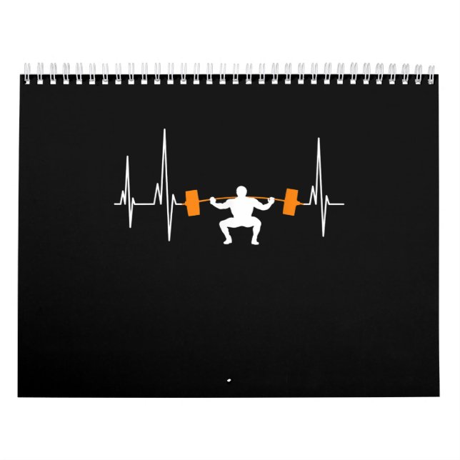 Barbell Weightlifting Heartbeat Bodybuilding Calendar (Cover)