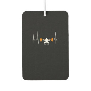 Barbell Weightlifting Heartbeat Bodybuilding Car Air Freshener