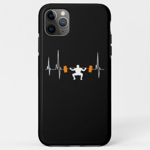 Barbell Weightlifting Heartbeat Bodybuilding Cool iPhone 11 Pro Max Case